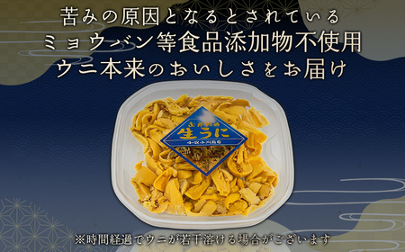 北海道室蘭産 塩水キタムラサキウニ （100g×1パック）【翌年（2026）/7～9月中旬頃順次発送】 MROBQ001