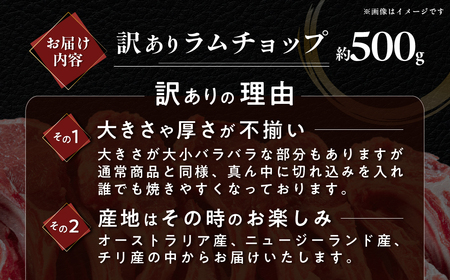 下味付き訳ありラムチョップ約500g MROA149