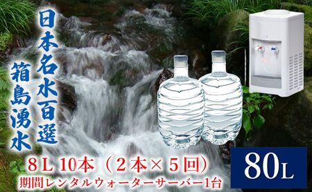 群馬の名水 箱島湧水 エア８L計10本（2本×5回）期間 レンタル ウォーターサーバー 1台 飲料 ドリンク 飲料類 水 ミネラルウォーター 名水 天然水 飲み物 産地直送 