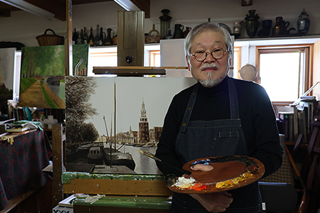 ＜塚越仁慈＞ 運河の昼下り（イタリア） P8号 FN-Limited-SP