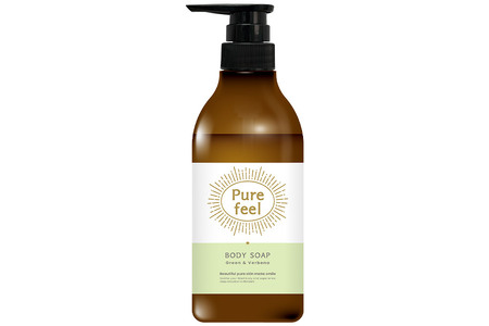 ピュアフィール ボディソープ グリーン&ヴァーベナ 本体 480ml 1ケース (15個)