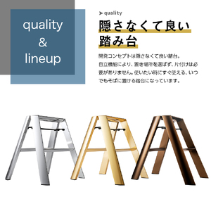 デザイン 踏台 【ルカーノ】2ステップ ML2.0-2J(GD)ゴールド 脚立 おしゃれ※沖縄・離島配送不可