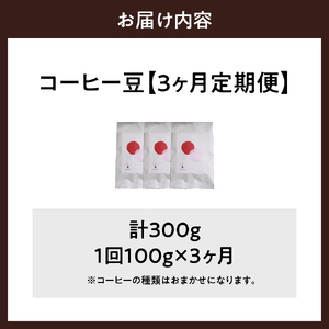 【3ヵ月定期便】自家焙煎コーヒー豆 100g×3ヵ月 種類おまかせ 群馬県 千代田町 ※沖縄・離島地域へのお届け不可 種類おまかせ スペシャルティコーヒー こだわり 目利き 焙煎 自家焙煎 ティータイム