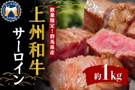 牛肉 サーロイン 【上州和牛】 ブランド 牛 1kg (250g×4枚) 群馬 県 千代田町 ※沖縄・離島地域へのお届け不可