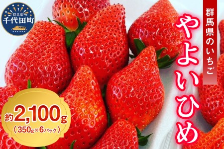 《先行受付》※2月より順次発送※ いちご「 やよいひめ 」約350g×6パック 群馬県 千代田町 ＜斉藤いちご園＞ 大粒 完熟収穫 大容量 とれたて 新鮮 送料 無料 数量 限定 甘い 豊かな 香り 贅沢 ご褒美 イチゴ ストロベリー 贈答 贈り物 ギフト プレゼント 家族 で 楽しむ フルーツ