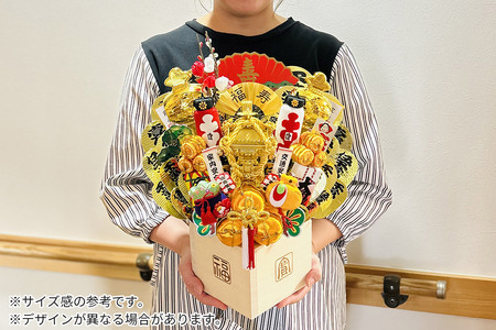 《縁起物熊手》深マス 大 神輿（みこし）（黒）