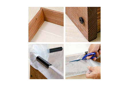 お手軽ビオトープ 池製作キット(W120×D60×H18.5cm) ブラウン