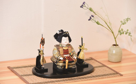 江戸木目込人形 五月人形【初陣】小判台飾り 【11100-0624】