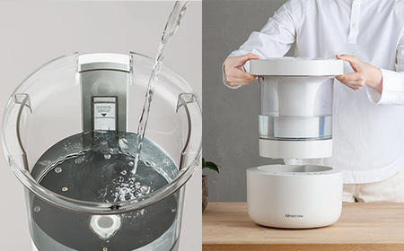 リズム プールレス加湿器 MIST 350 ライトグレー　【11100-1815】