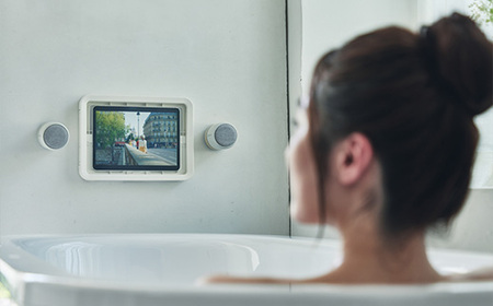 リズム 防水ポータブルシアタースピーカー MAGSPEAKER DUO ブラック　【11100-1817】