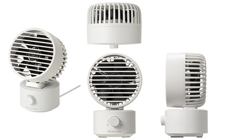 リズム 大風量2重反転ファン搭載卓上ファン Silky Wind Mini ライトグレー　【11100-1820】