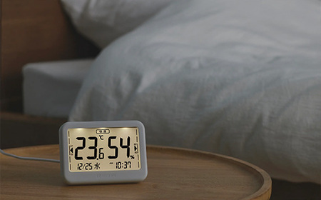 リズム 高精度デジタル温湿度計 COMFOMETER ダークグレー 【11100-1845】