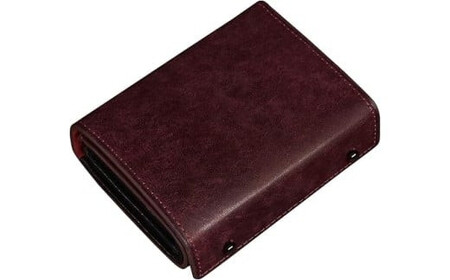 メンズ二つ折り財布 葡萄色　【11100-1996】