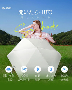 自動開閉折りたたみ傘 6本骨　ブラック　【11100-2039】