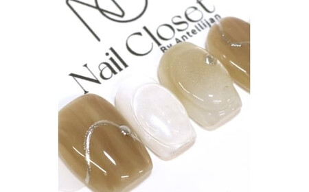 ネイルチップ　ショート【月白】Sサイズ　Antellijan大宮ネイルサロンのハンドメイド　S2-S　