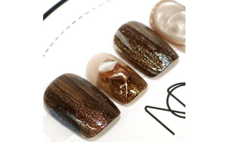 ネイルチップ　ショート【宵焔】Lサイズ　Antellijan大宮ネイルサロンのハンドメイド　S3-L