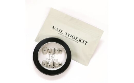 ネイルチップ　ミディアム【夜咲】Lサイズ　Antellijan大宮ネイルサロンのハンドメイド　M6-L