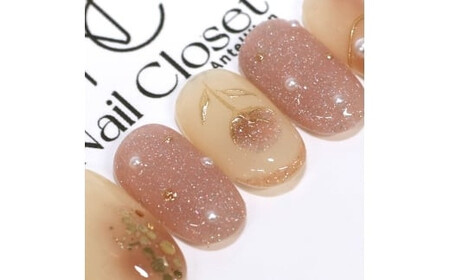 ネイルチップ ミディアム【桜果】Sサイズ Antellijan大宮ネイルサロンのハンドメイド M7-S