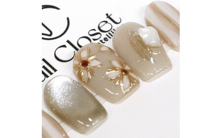 ネイルチップ　ミディアム【沙華】Mサイズ　Antellijan大宮ネイルサロンのハンドメイド　M8-M