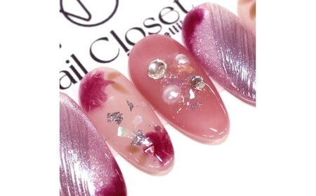 ネイルチップ　ロング【恋色パルフェ】Lサイズ　Antellijan大宮ネイルサロンのハンドメイド　L2-L