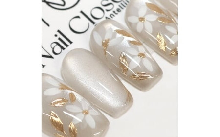 ネイルチップ ロング【金木淡花】Lサイズ Antellijan大宮ネイルサロンのハンドメイド L5-L