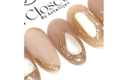 ネイルチップ ロング【月砂】Lサイズ Antellijan大宮ネイルサロンのハンドメイド L4-L