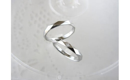 ジュエリームナカタ　（プラチナ）マリッジリング　切り子　ダイヤなし