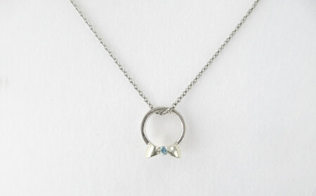 ジュエリームナカタ　【12月 タンザナイト】 ベビーリング　～HARUHI～（ハート＆リボン）　シルバー製／チェーンなし【11100-2322】