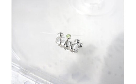 ジュエリームナカタ　【1月 ガーネット】 ベビーリング　～ミルククラウン～（ハートエタニティ）　シルバー製／チェーンなし