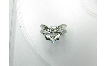 ジュエリームナカタ　【7月 ルビー】 ベビーリング　～エンジェルリボン～　シルバー製／チェーンなし