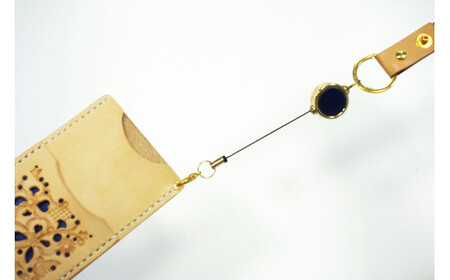 本革ICカードケース（障害のある人たちがつくるハートフルグッズ）【むらさき】