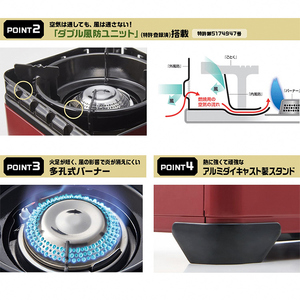 イワタニ　カセットフー　タフまるジュニア　レッド　CB-ODX-JR-RD【11100-0405】