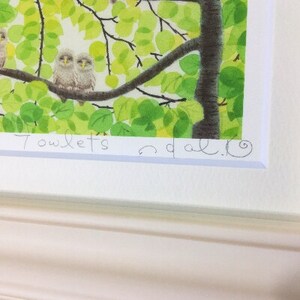 栗乃木ハルミ版画額装品「7owlets」【1242923】