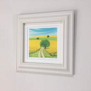 栗乃木ハルミ版画額装品「菜の花の丘」【1334314】