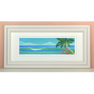 栗乃木ハルミ版画額装品「surf green」【1423313】