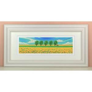 栗乃木ハルミ版画額装品「菜の花畑4」【1228962】