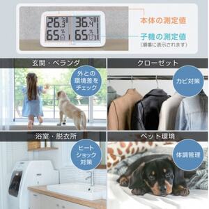 ドリテック コードレス温湿度計 ホワイト O-419WT【配送不可地域：離島・沖縄県】【1642614】