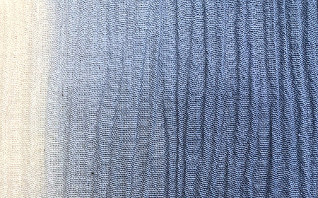 【2枚組】秩父手ぼかしちぢみ　座布団カバー　ブルー　銘仙判 No.399-01