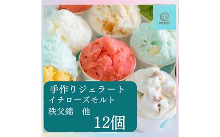 秩父のジェラート12個入（4個は季節限定品）【TVでも紹介！】 No.479