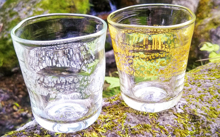 【浜口義則 作】ぐい呑みペア（金箔・銀箔）2個セット No.272