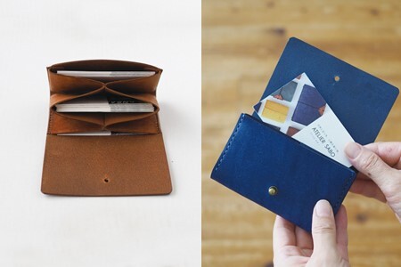 ガバッと開く名刺入れ兼カードケース 03 グリーン　名刺入れ