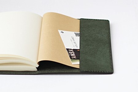 手帳 みたいな形の ノートカバー ［ A6サイズ 用 ］04 ターコイズ×ブラウン　ノートカバー