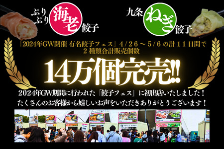 【ふるさと納税】「冠生園」プリプリ海老・九条ネギ餃子食べ比べセット48個