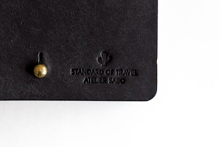 薄い二つ折り財布【全18色】18ブラックターコイズ　お財布