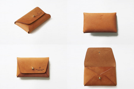 封筒みたいなデザインの名刺入れ　02 ブラウン　名刺入れ