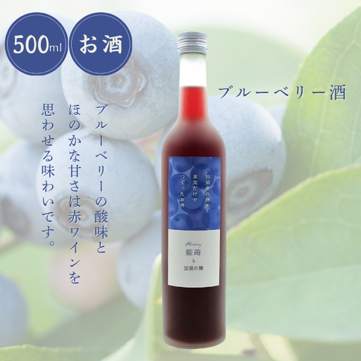 加須産の酒米と果実だけでつくったお酒　ブルーベリー酒　箱入500ml