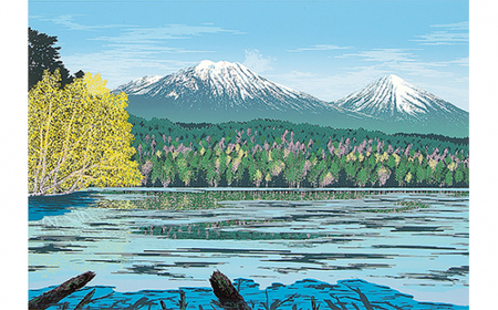 版画 「黄葉オンネトー(雌阿寒岳)」 | 版画 セリグラフ