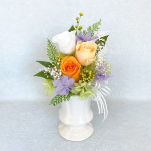 AJ004-1 プリザーブドフラワーアレンジ 【カリヌゥ 2個セット オレンジ/パープル】春日部市 シュガーパイン