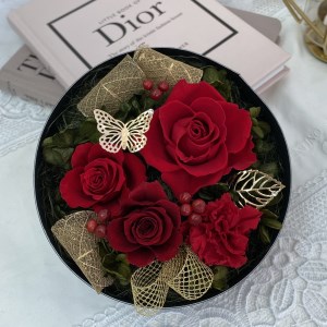 AJ018-1 プリザーブドフラワーアレンジ【アムール/レッド】春日部市 シュガーパイン