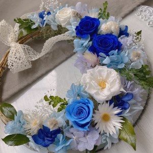 AJ024-1 プリザーブドフラワーアレンジ【シュエット/ブルー】春日部市 シュガーパイン